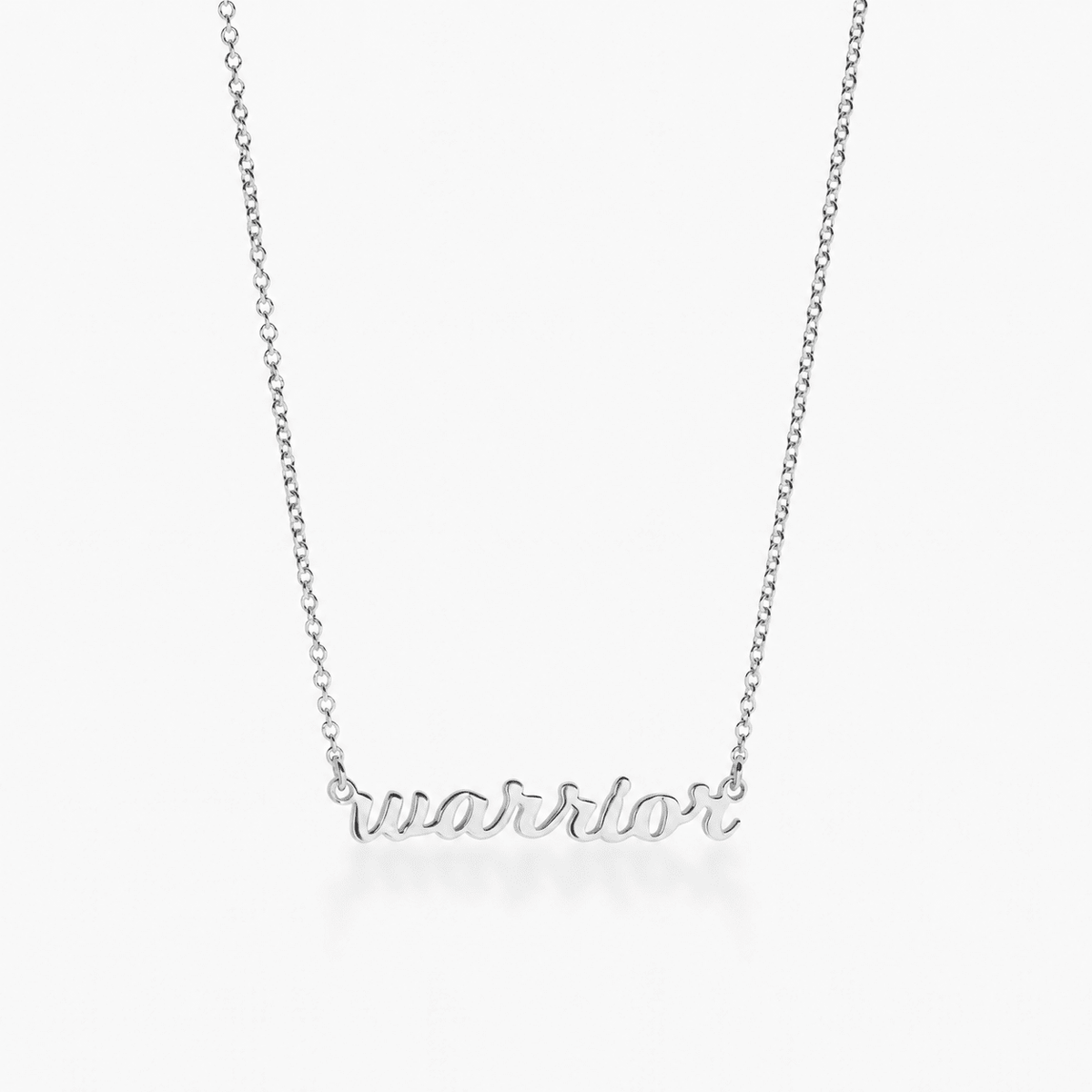 Script Warrior Nameplate Necklace