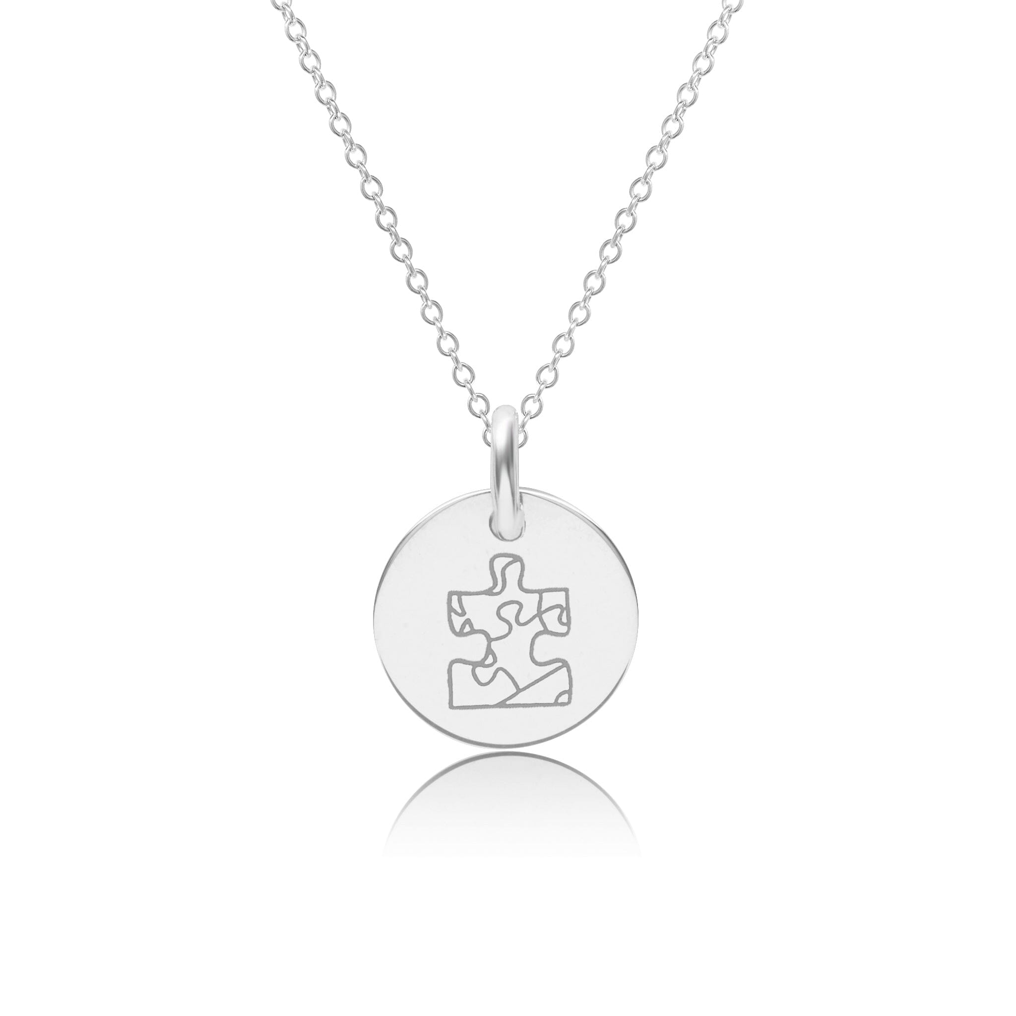 Autism Puzzle Piece Circle Necklace