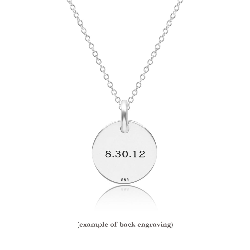 Sterling Silver Initial Circle Necklace - Uppercase