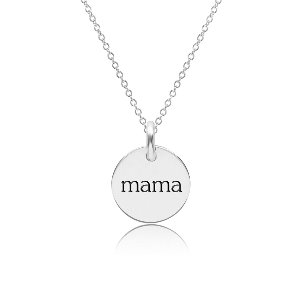 Sterling Silver Circle Mama Necklace