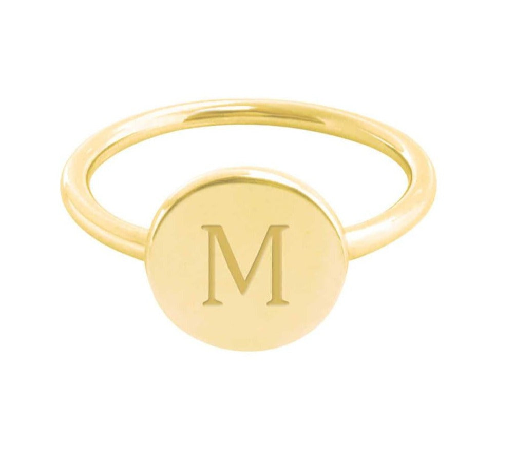 afwijzing bruiloft Keer terug Gold Vermeil Initial Signet Ring | Tiny Tags