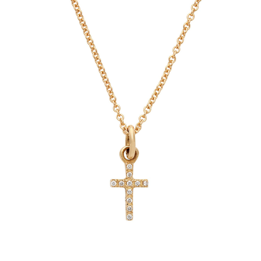 Gold Pavé Cross Necklace