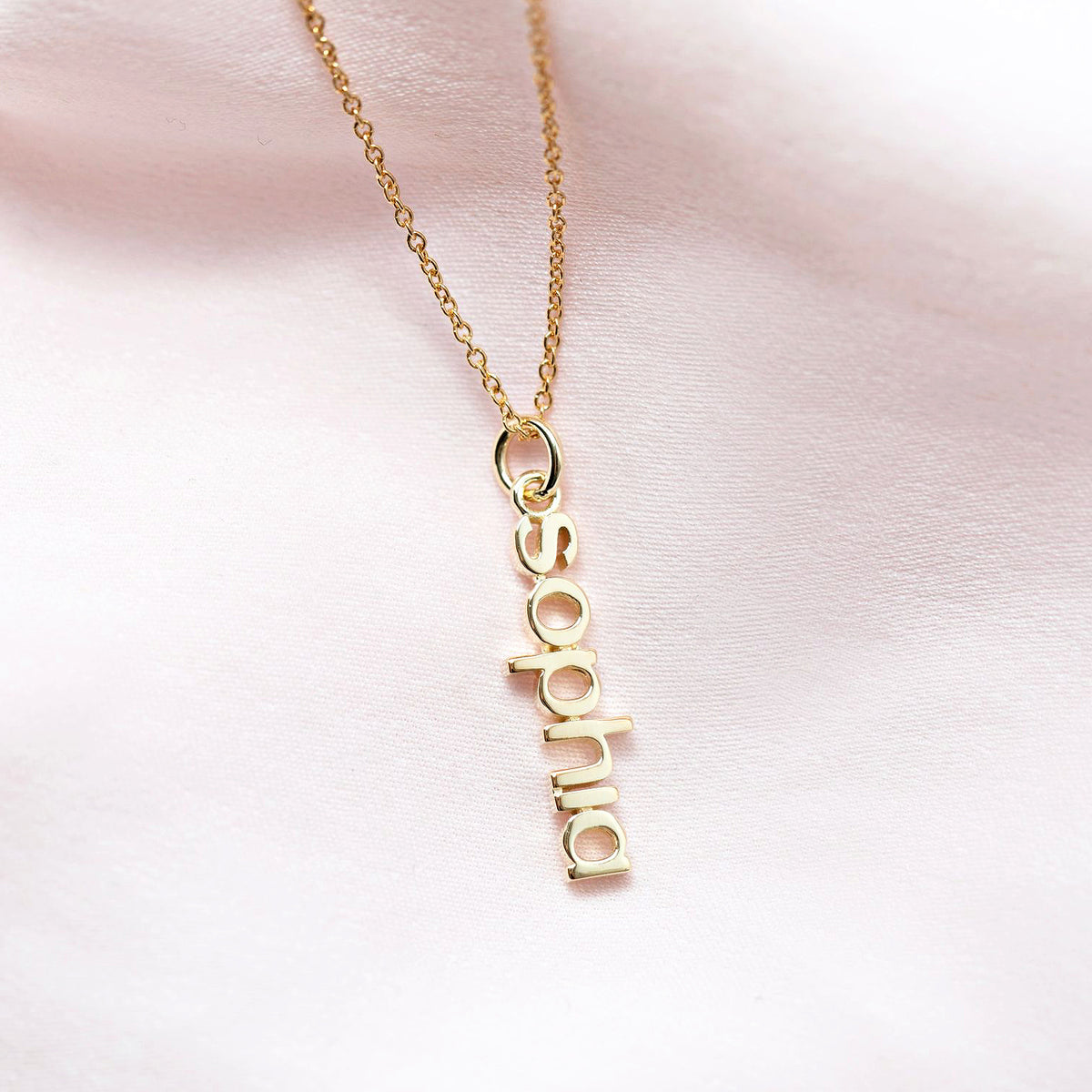 18K Gold Vermeil Nameplate Necklace With Chain Link