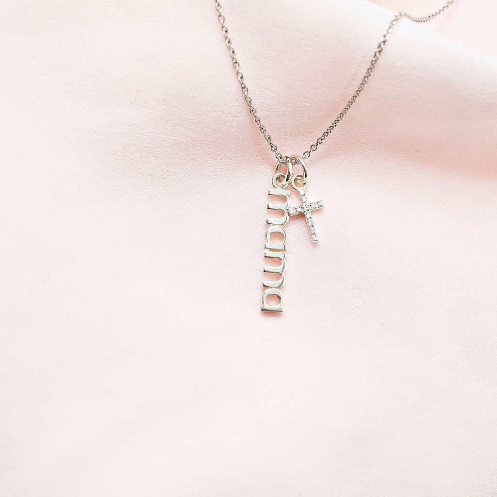 Sterling Silver Vertical Mama Necklace