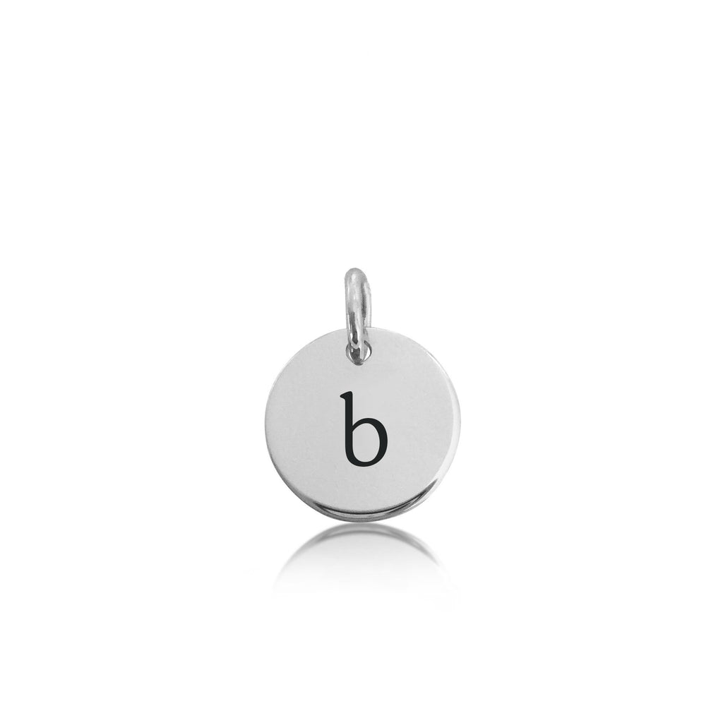 Sterling Silver Mini Initial Circle Charm - Lowercase