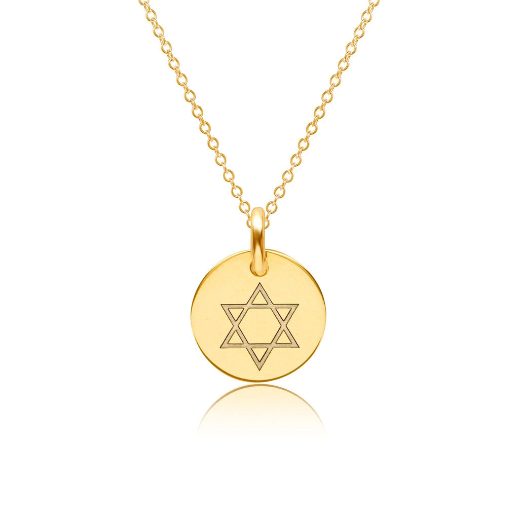 14k Gold Engravable Star Of David Necklace
