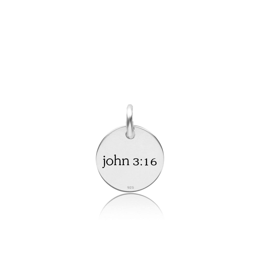 Sterling Silver Engravable Cross Circle Tag