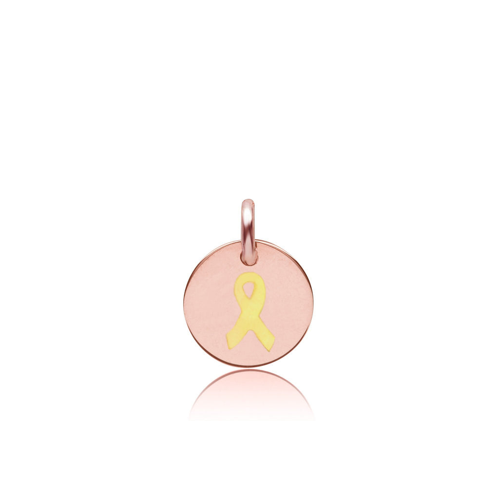 14k Gold Engravable Childhood Cancer Ribbon