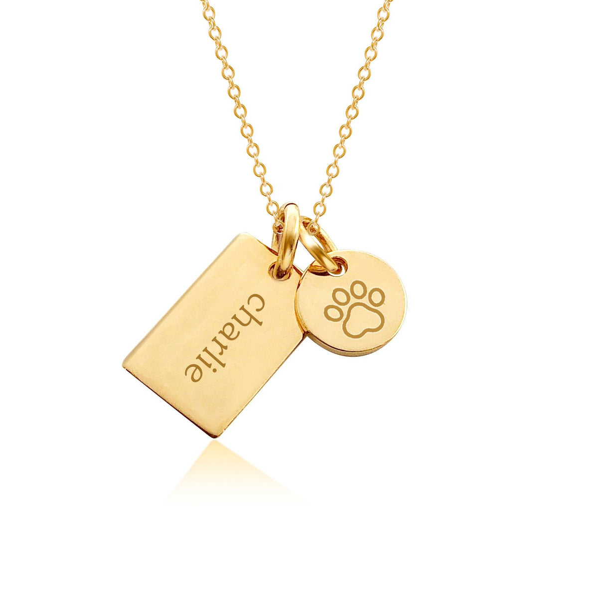 Paw print necklace with name shop