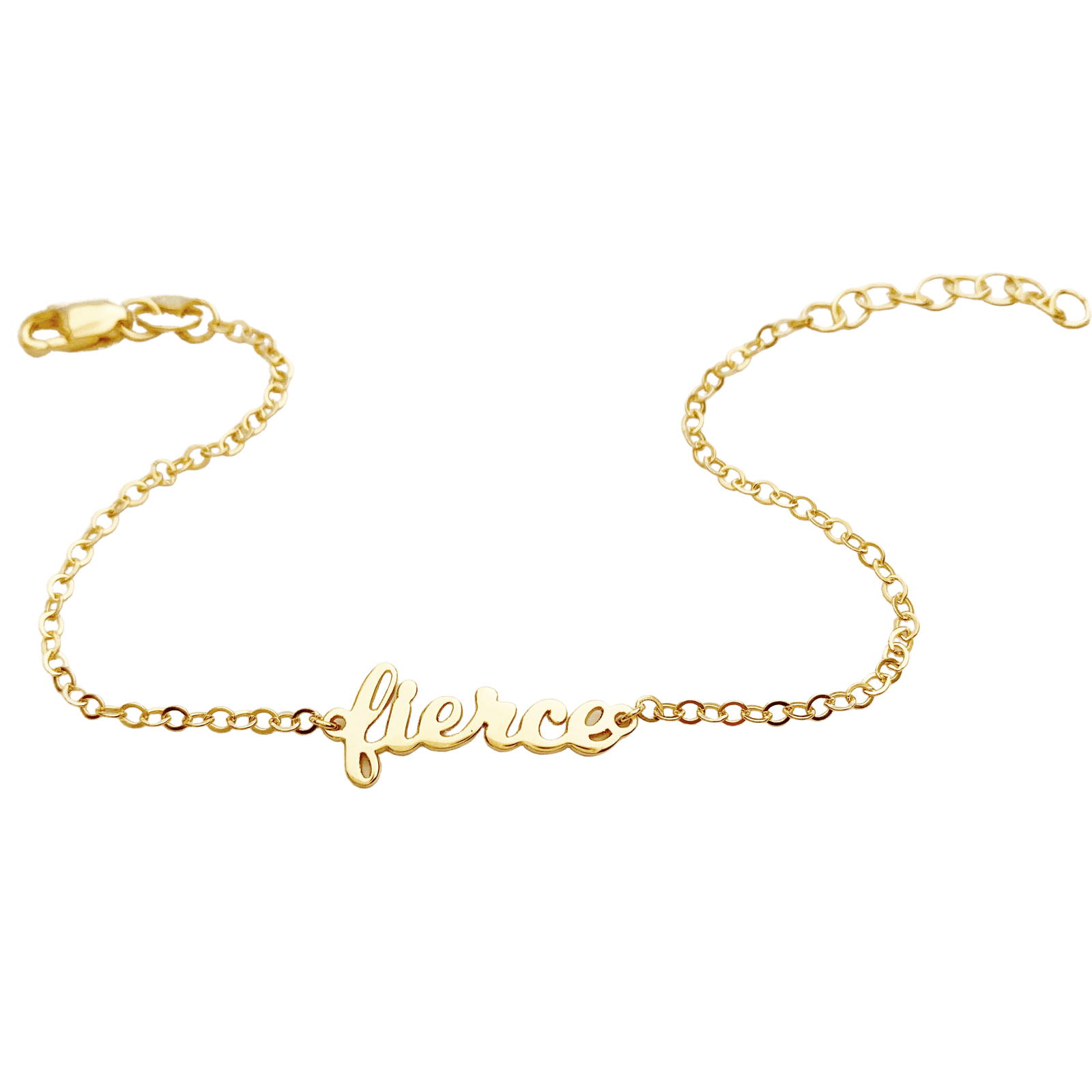 Script 'fierce' Nameplate Bracelet