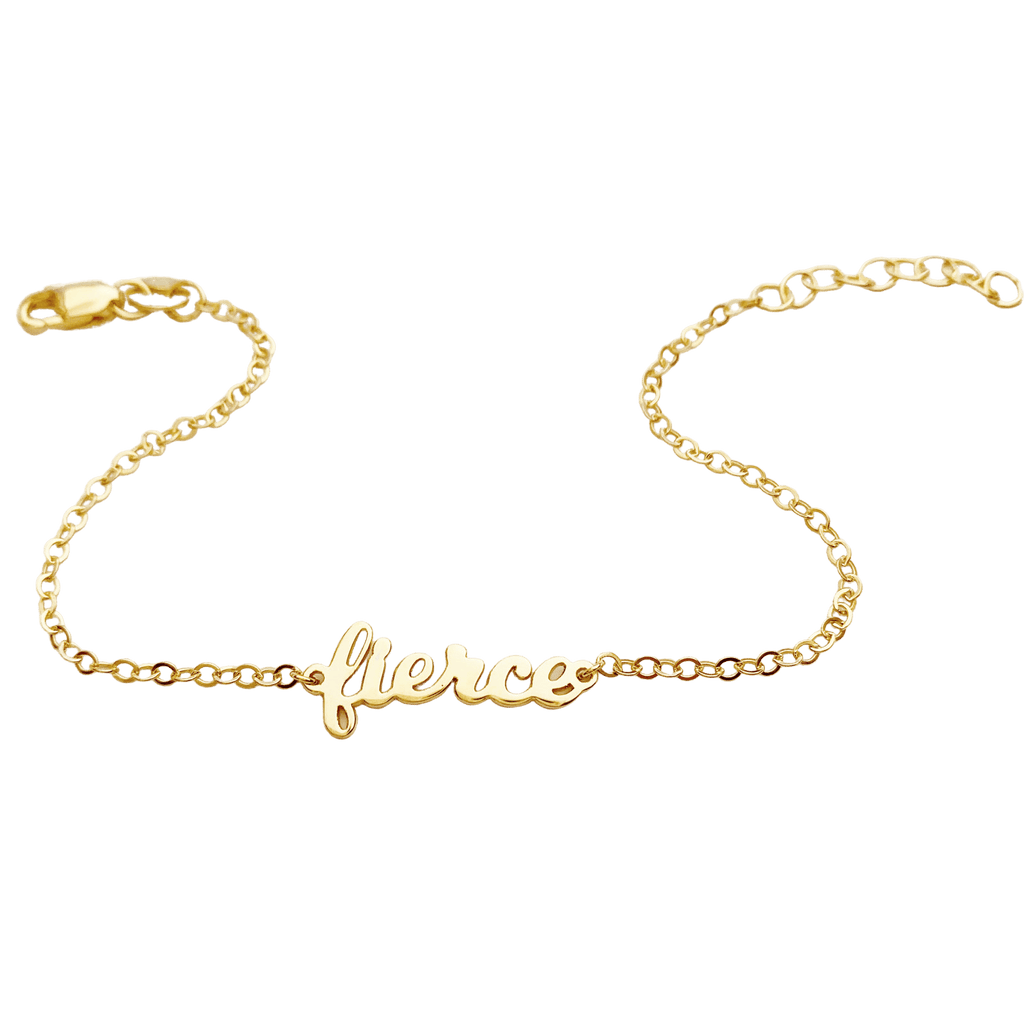 Script 'fierce' Nameplate Bracelet