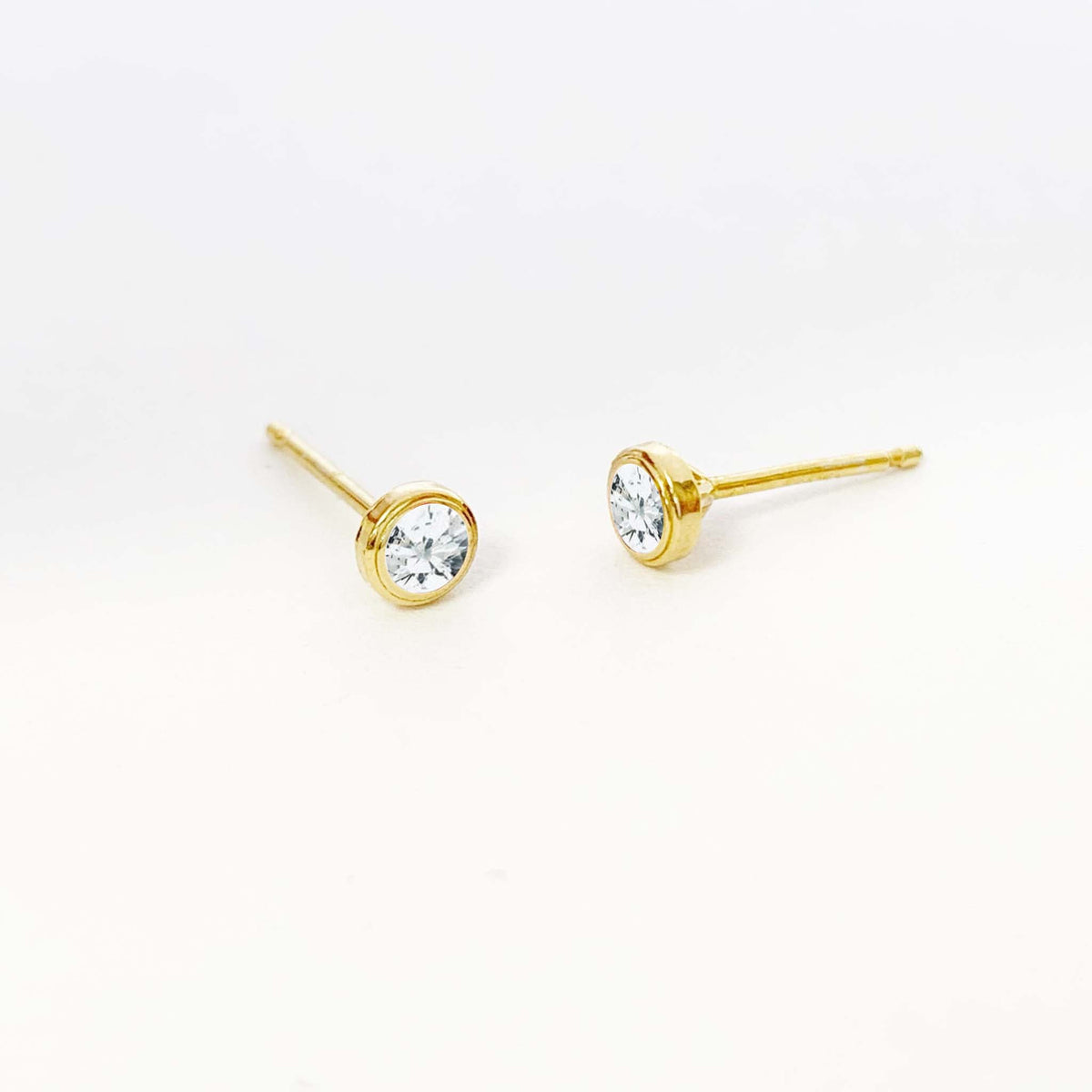 14k Solid Gold Earrings, Tiny Lighting Shaped deals Stud Earrings for Summer, #29