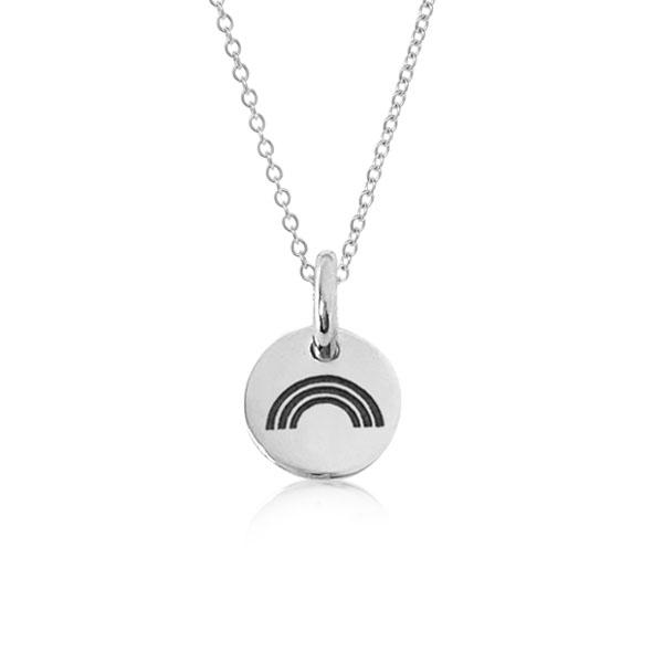 Sterling Silver Engravable Rainbow Necklace