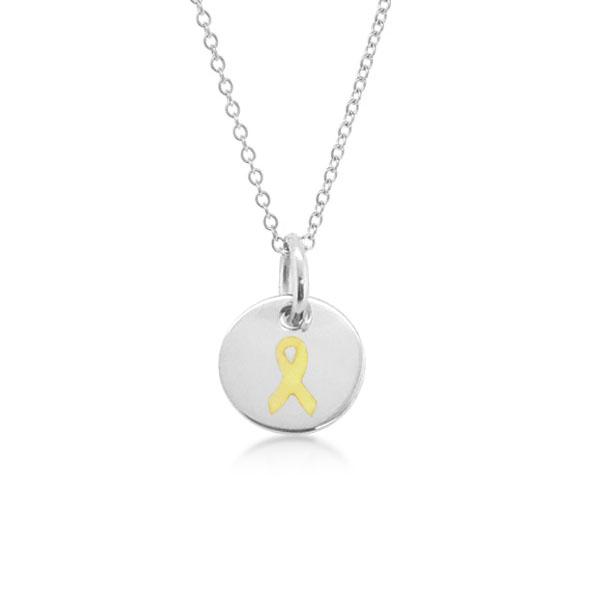 Sterling Silver Engravable Childhood Cancer Ribbon Necklace