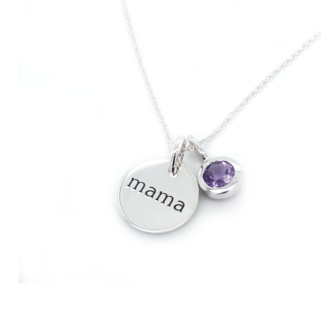 Sterling Silver Circle Mama Necklace