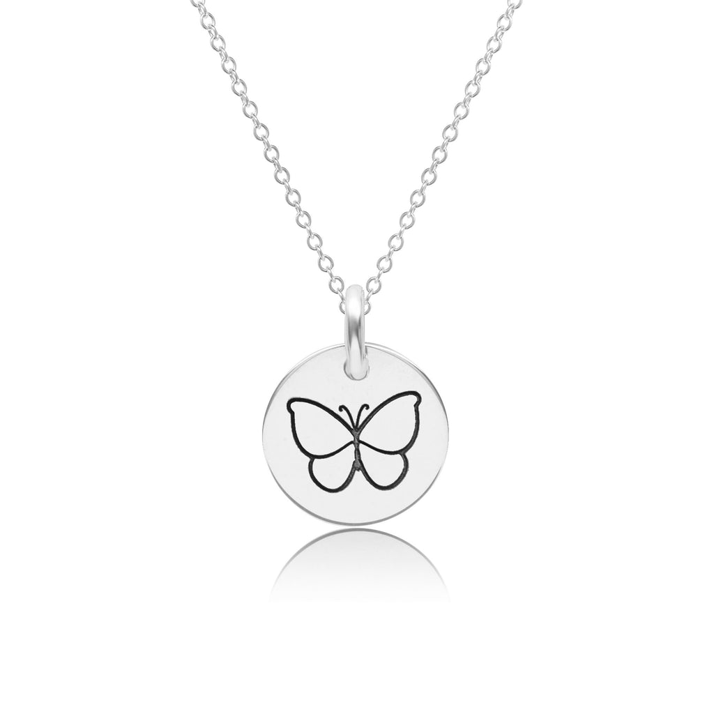 Sterling Silver Engravable Butterfly Necklace