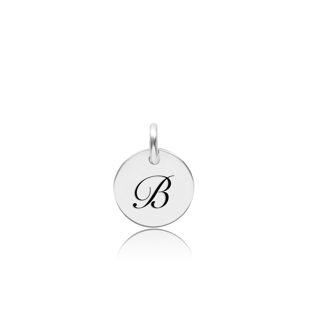 Sterling Silver Script Initial Circle