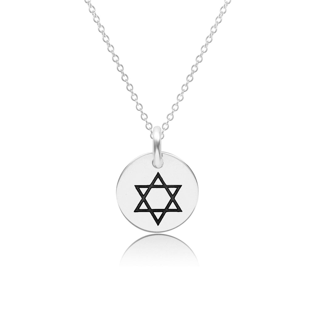 Sterling Silver Engravable Star Of David Necklace