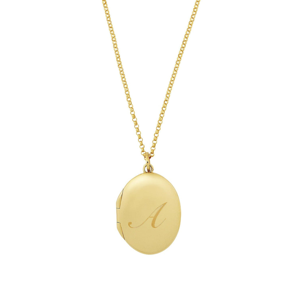 14k Oval Personalized Locket Necklace