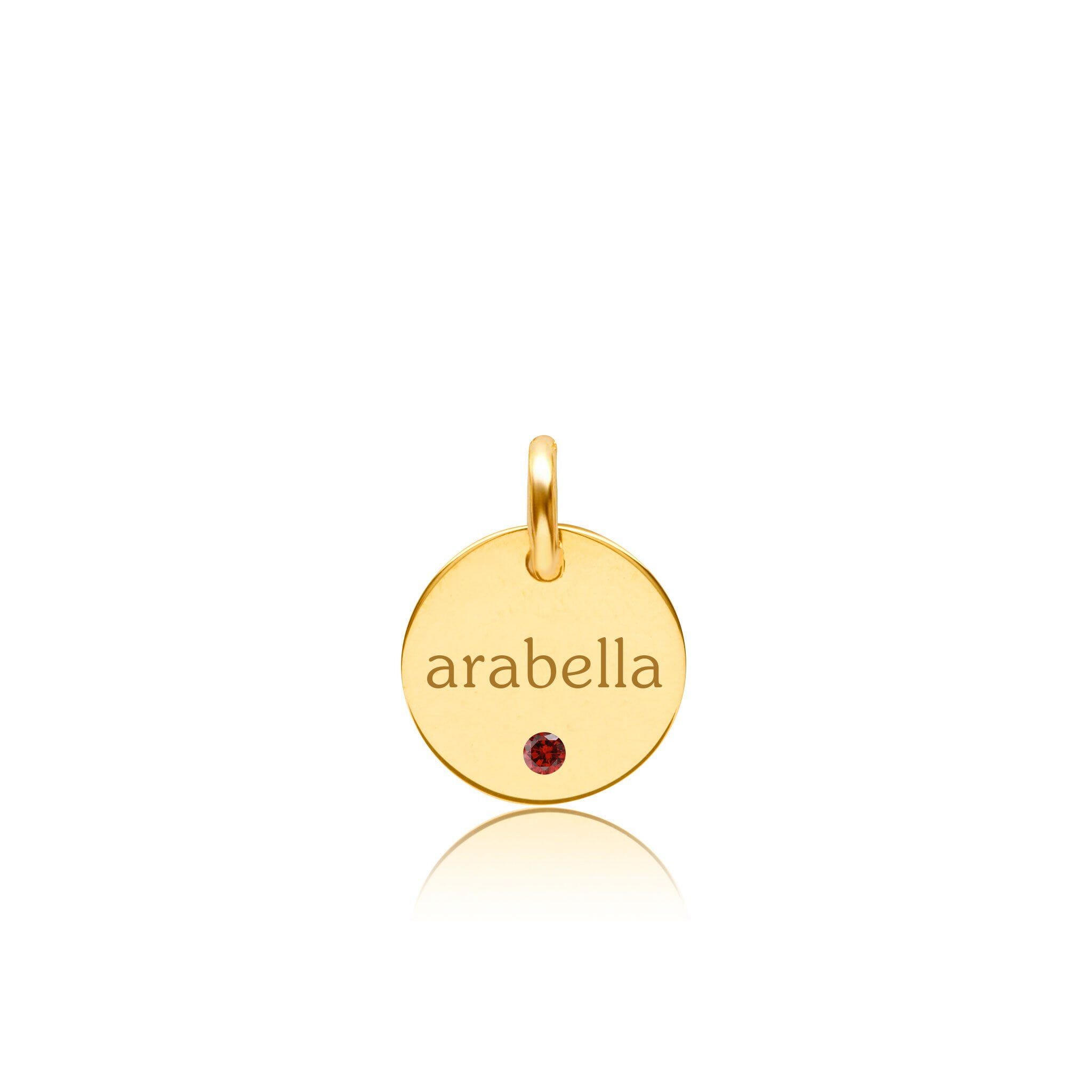 Circle Tag with Birthstone