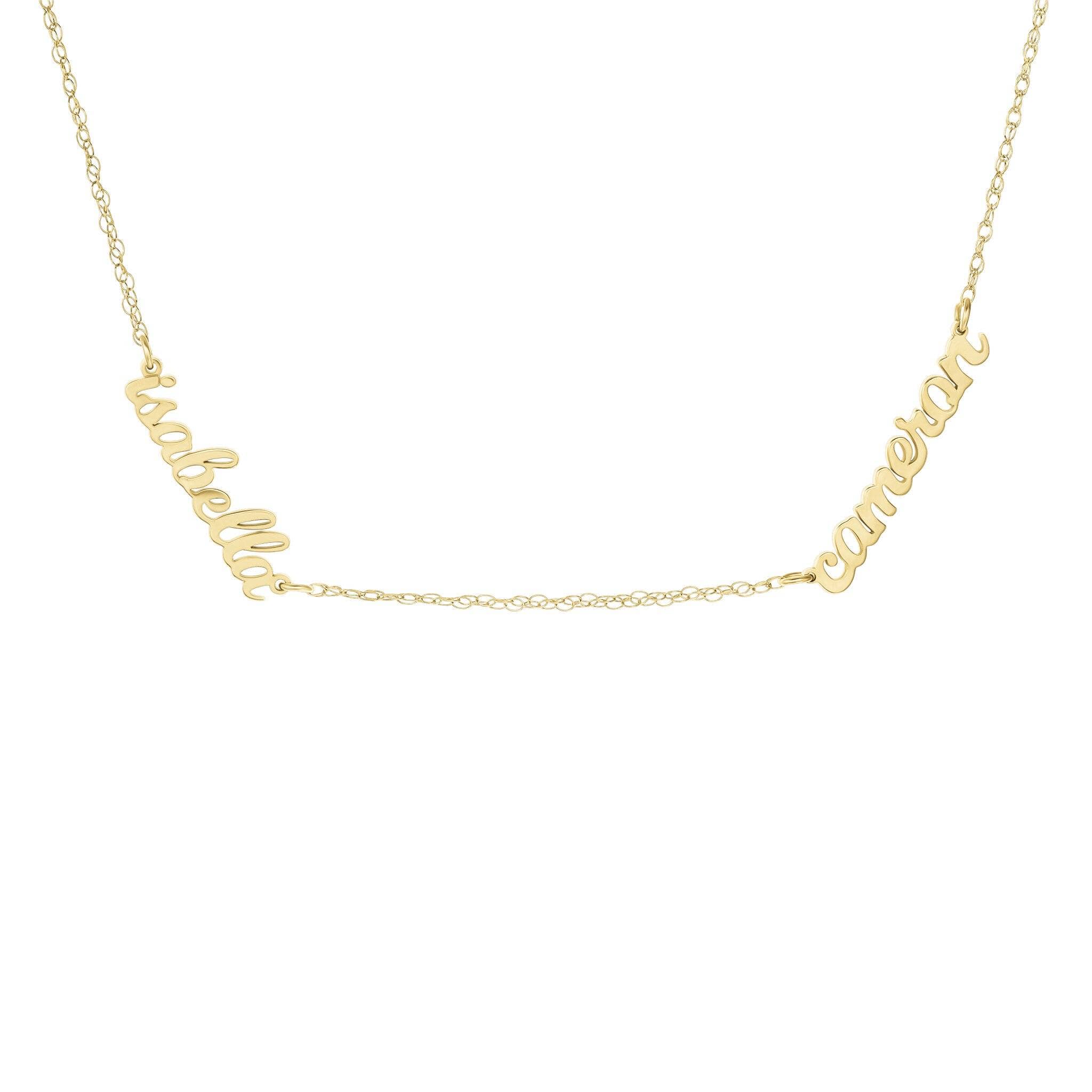 Script Nameplate Necklace - 2 Names