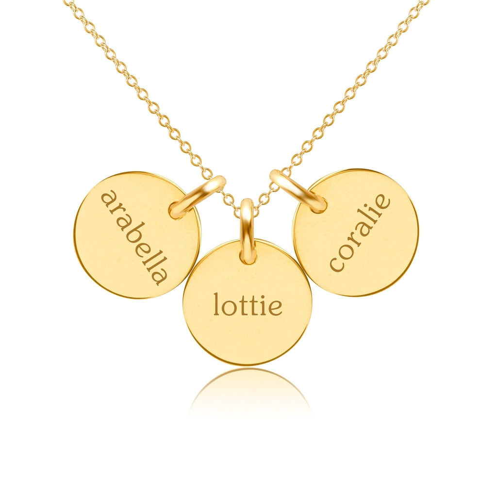 Circle Tag Necklace - 3 Tags