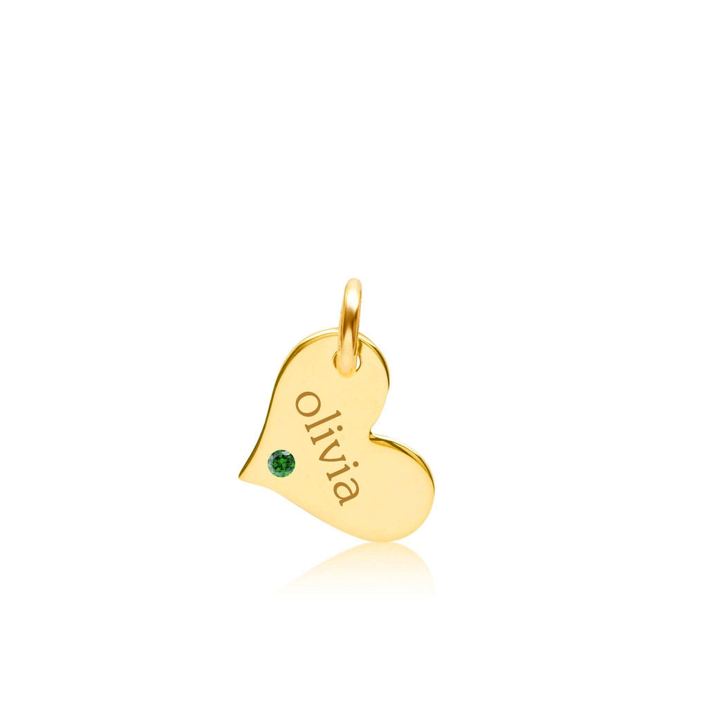 14k Gold Heart with Birthstone