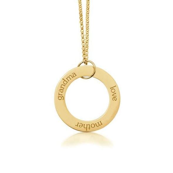 Circle Pendant Necklace - Grandma, Mother, Love