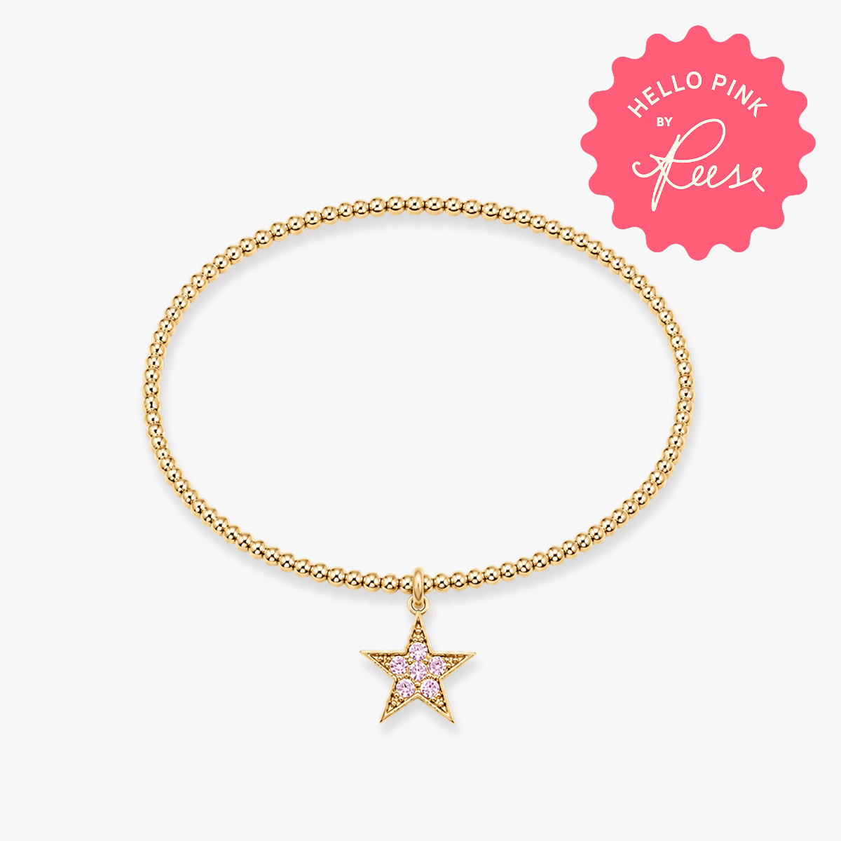 Hello Pink Pavé Star Beaded Bracelet