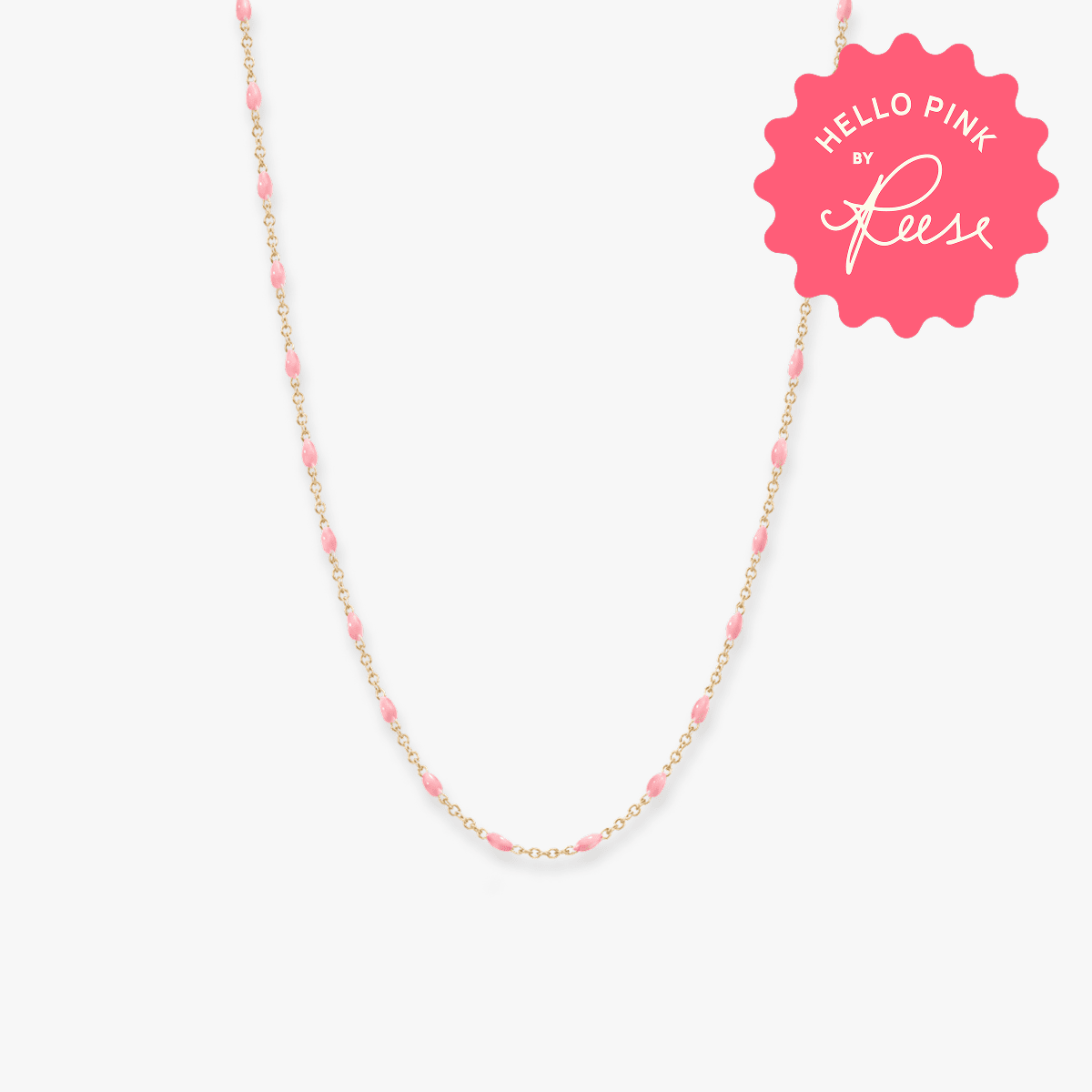 Hello Pink Enamel Satellite Chain