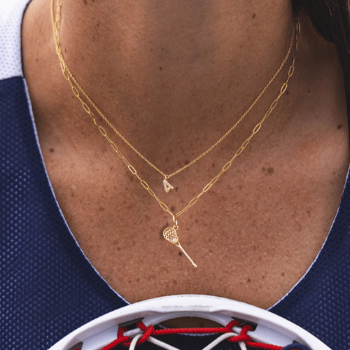 Lacrosse Charm Necklace