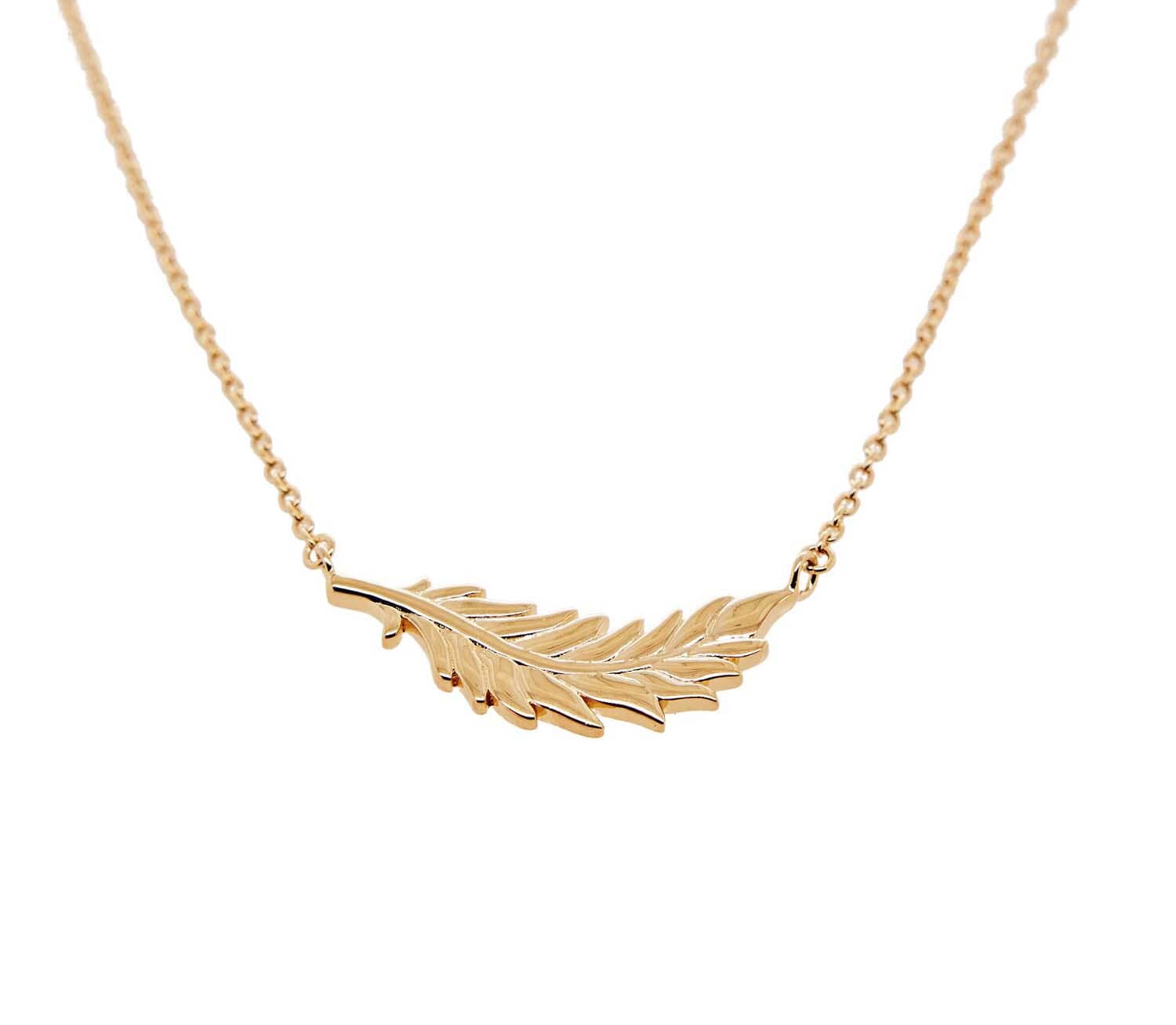 Feather Bar Necklace - 14kt hotsell Solid Gold or Sterling Silver