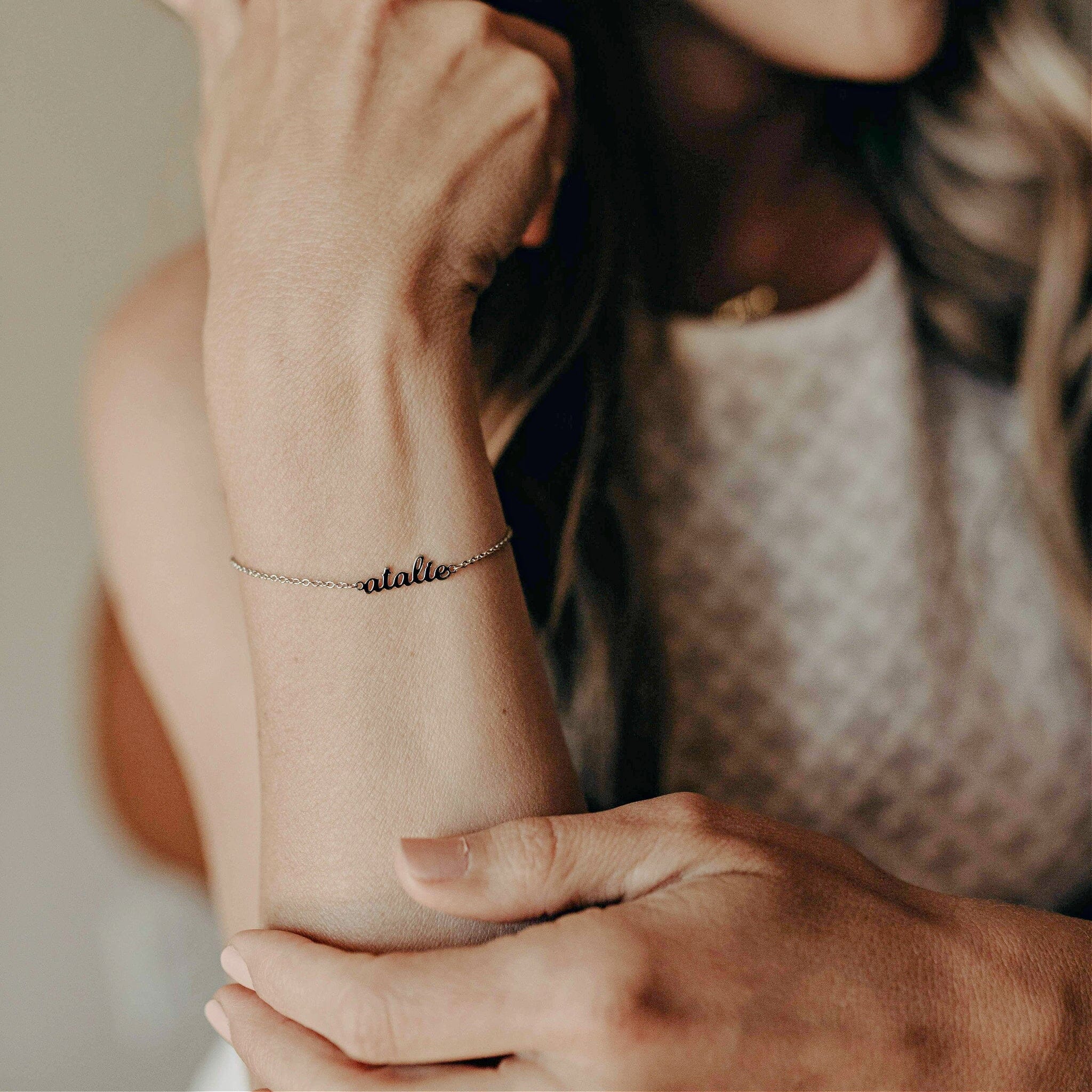 Script Nameplate Chain Bracelet