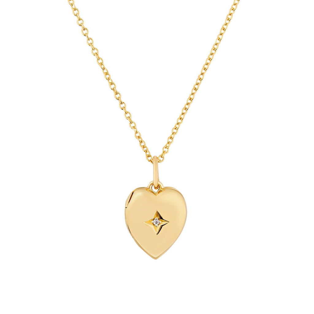 14k Gold Heart Mini Locket Necklace
