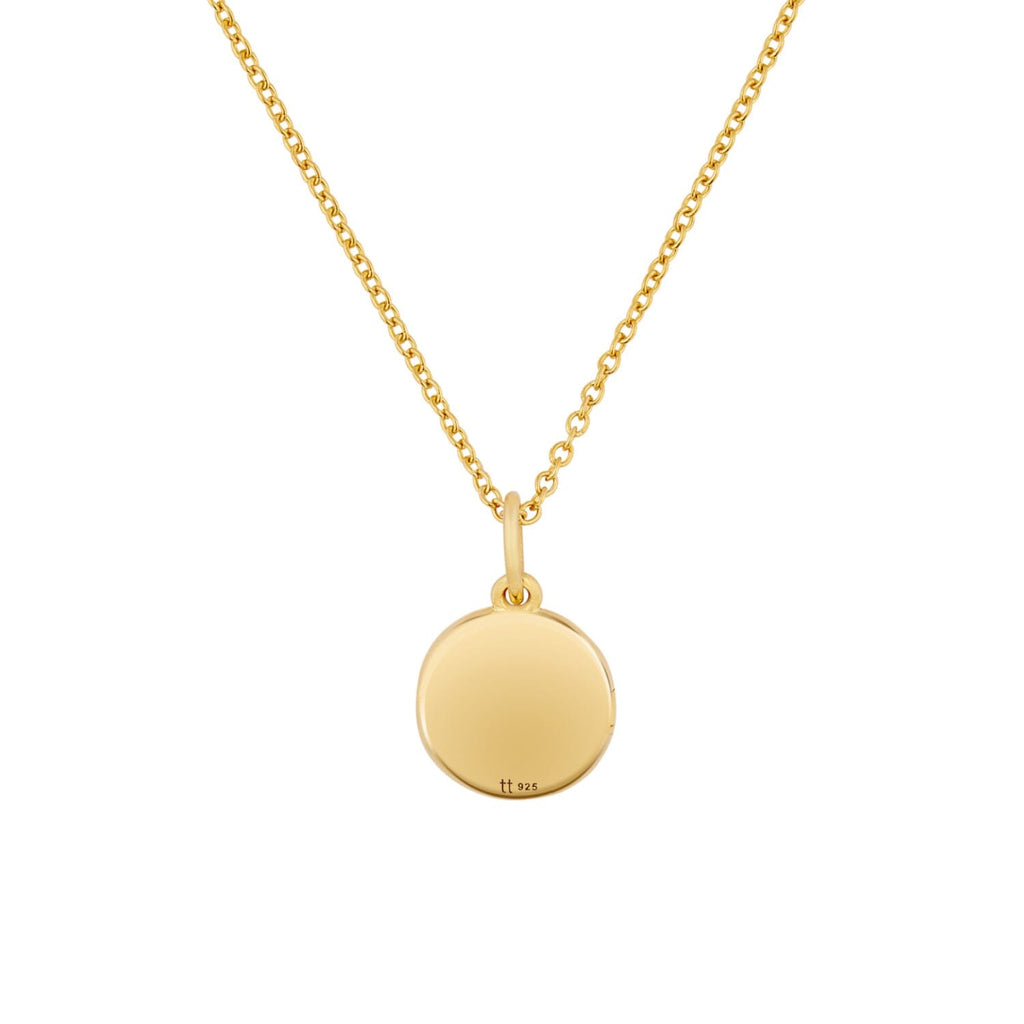 Mini Locket Gold Round Mini Locket Necklace | Tiny Tags