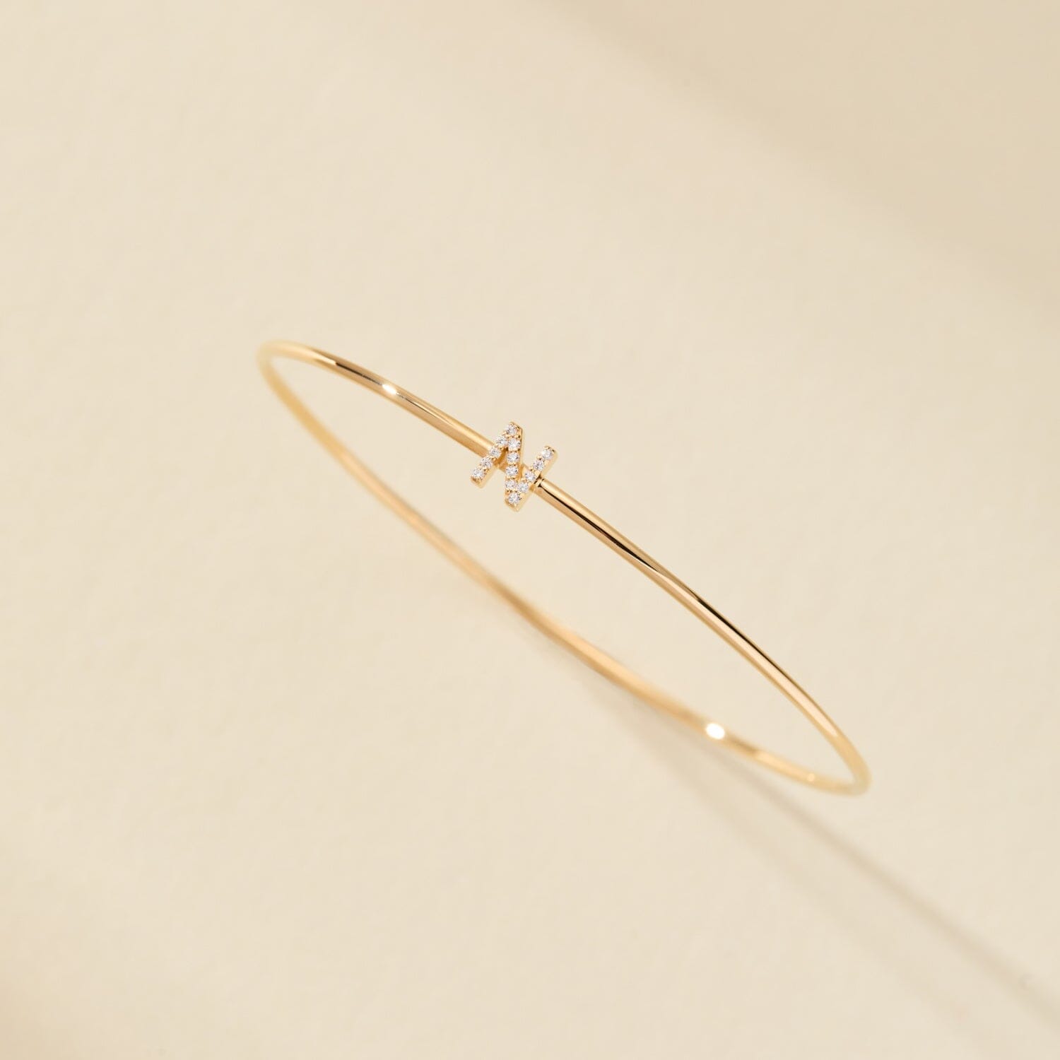 Pavé Initial Bangle