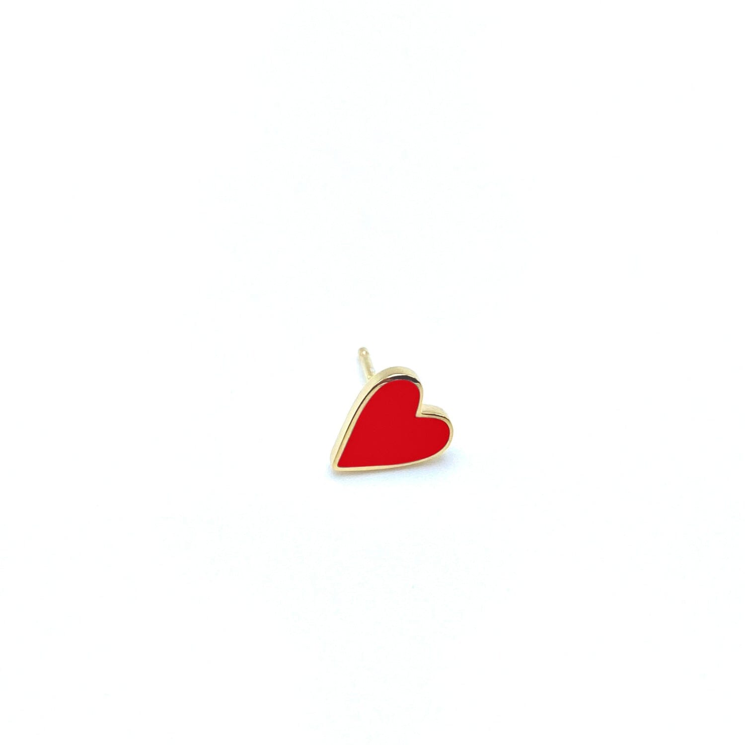 Enamel Heart Stud Earrings