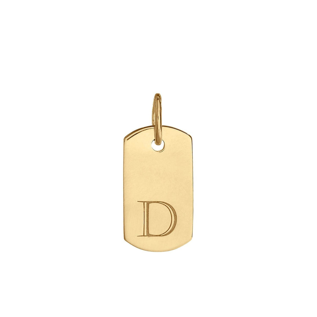 14k Gold Rounded Mini Dog Tag