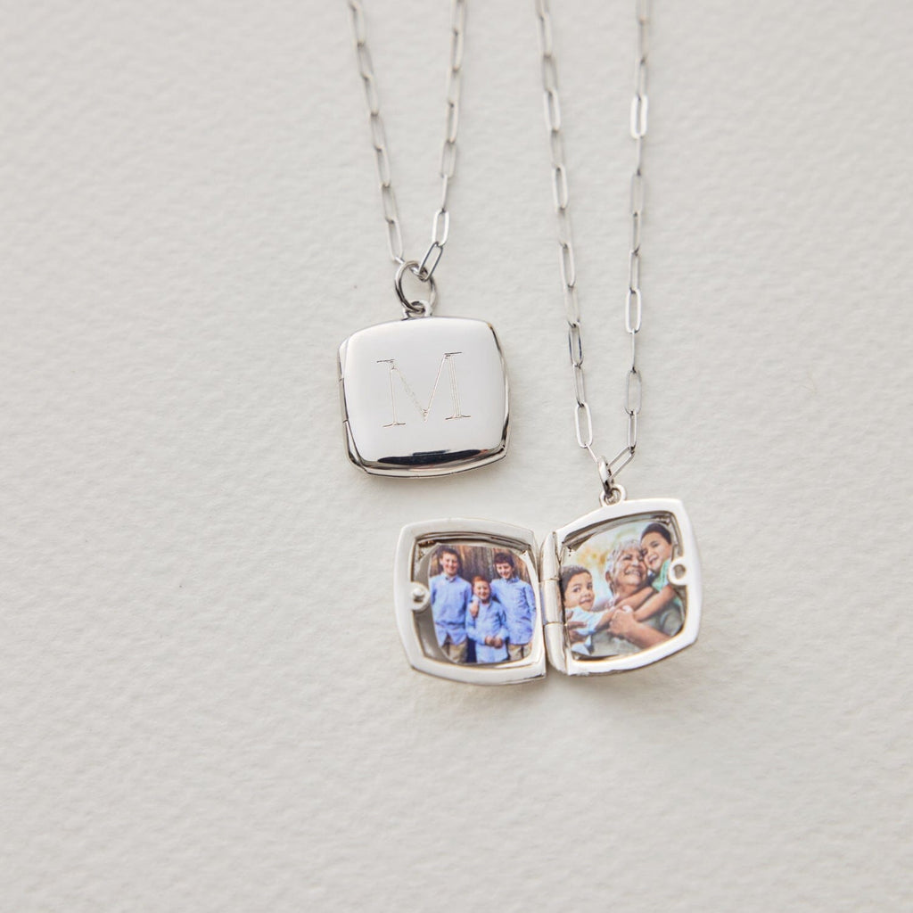 Square Personalized Locket Necklace