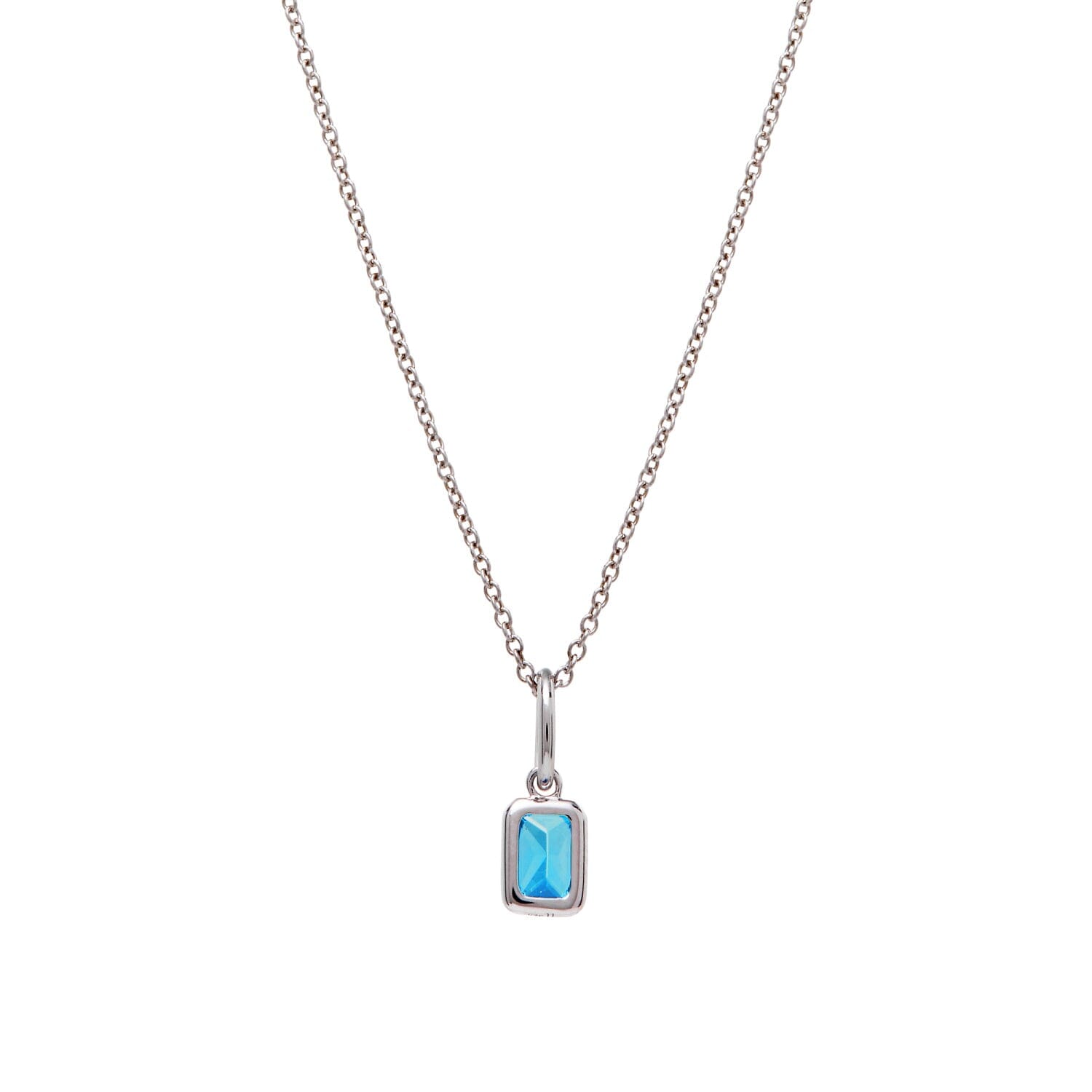 Baguette Birthstone Charm Necklace