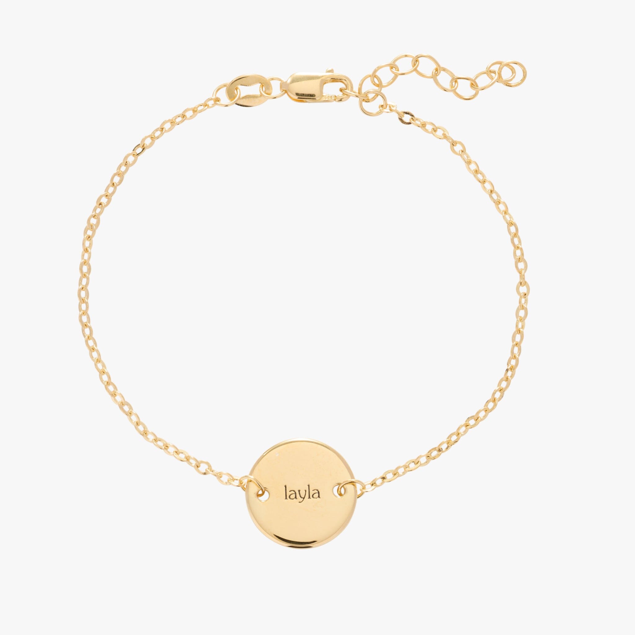 Circle Tag Cable Chain Bracelet