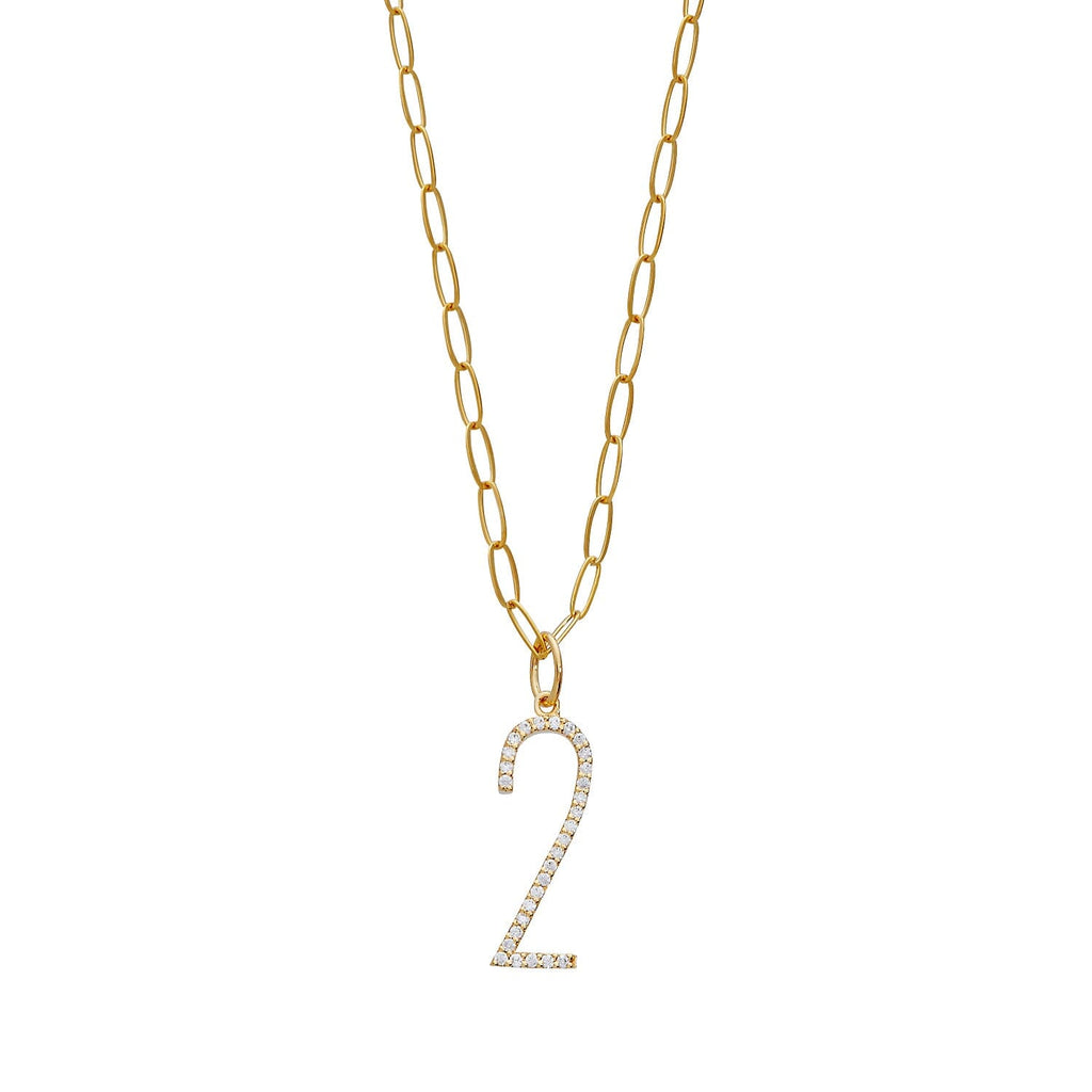 Pavé Elongated Number Necklace