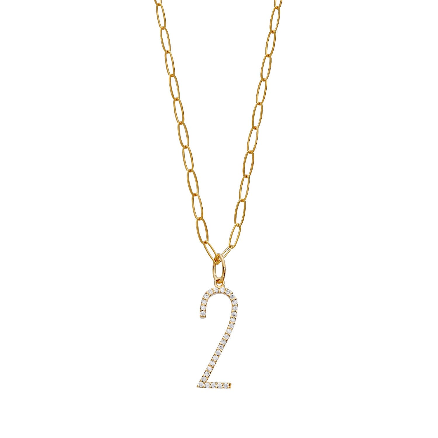Pavé Elongated Number Necklace