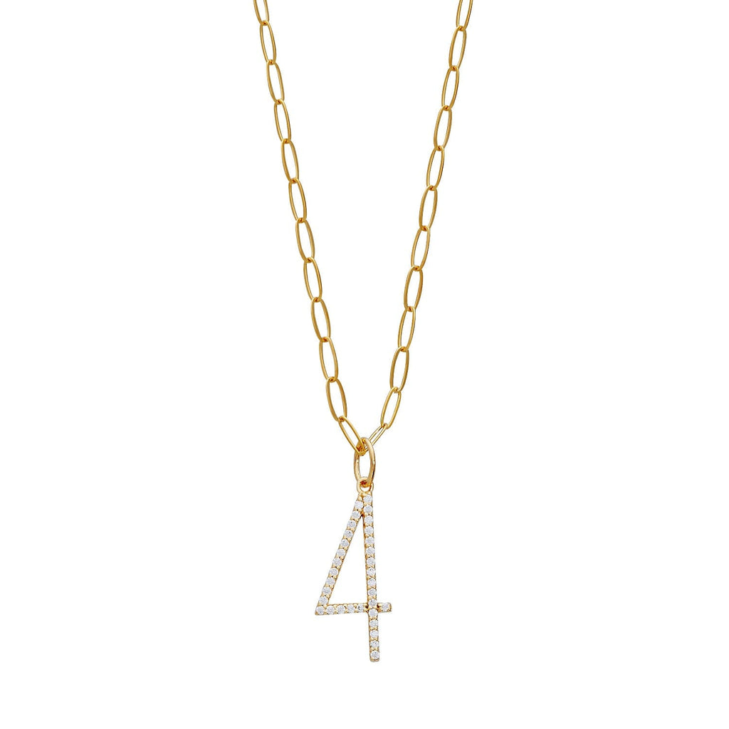 Pavé Elongated Number Necklace