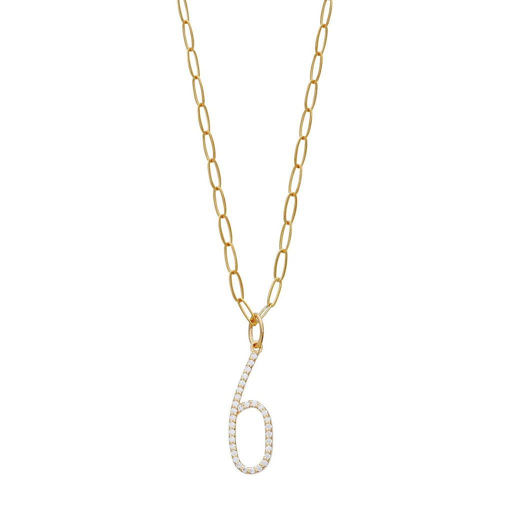 Pavé Elongated Number Necklace