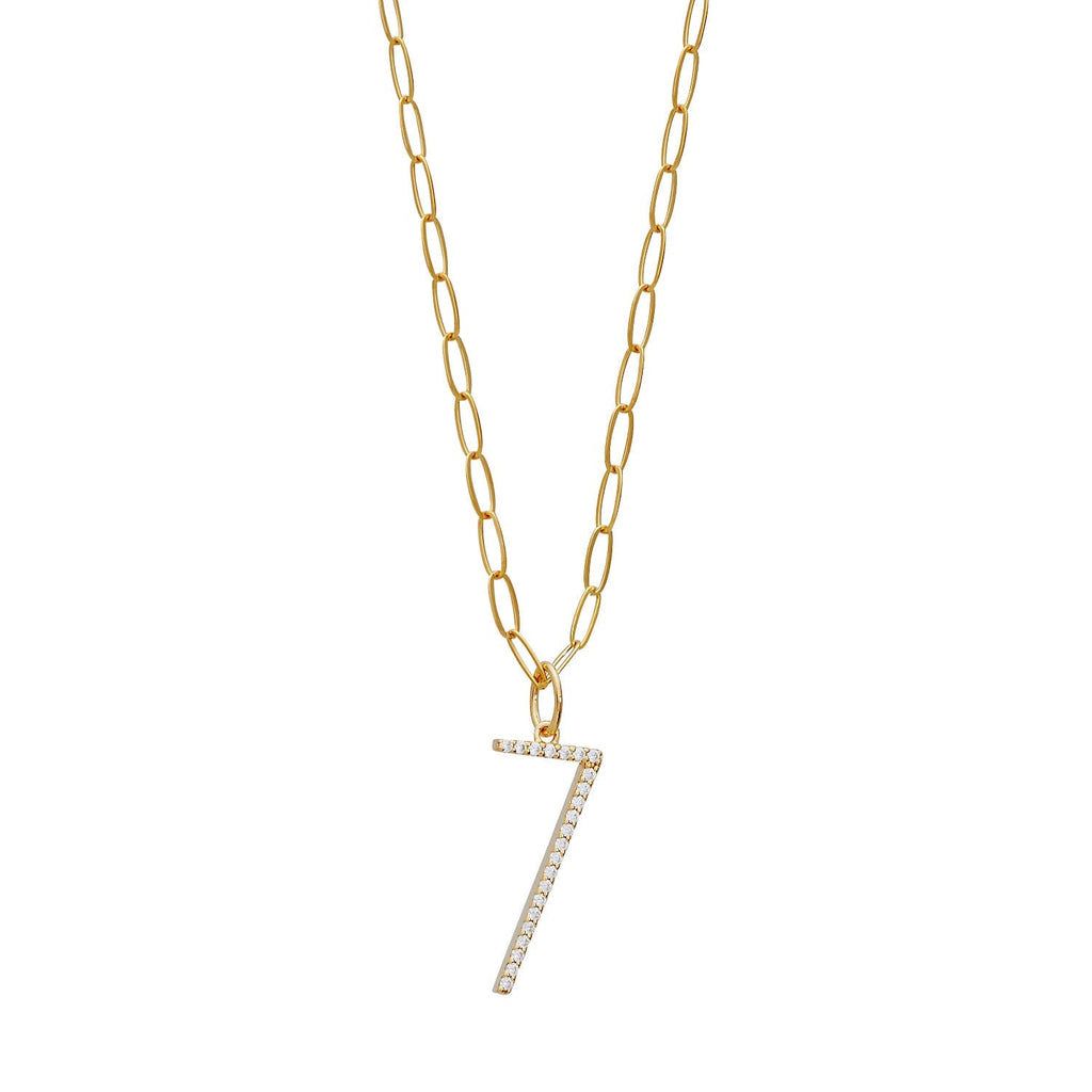 Pavé Elongated Number Necklace