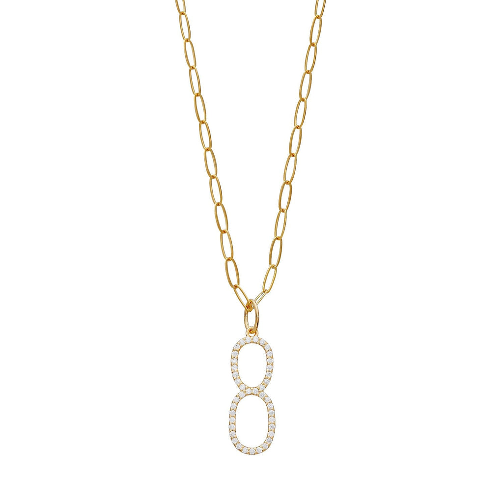 Pavé Elongated Number Necklace