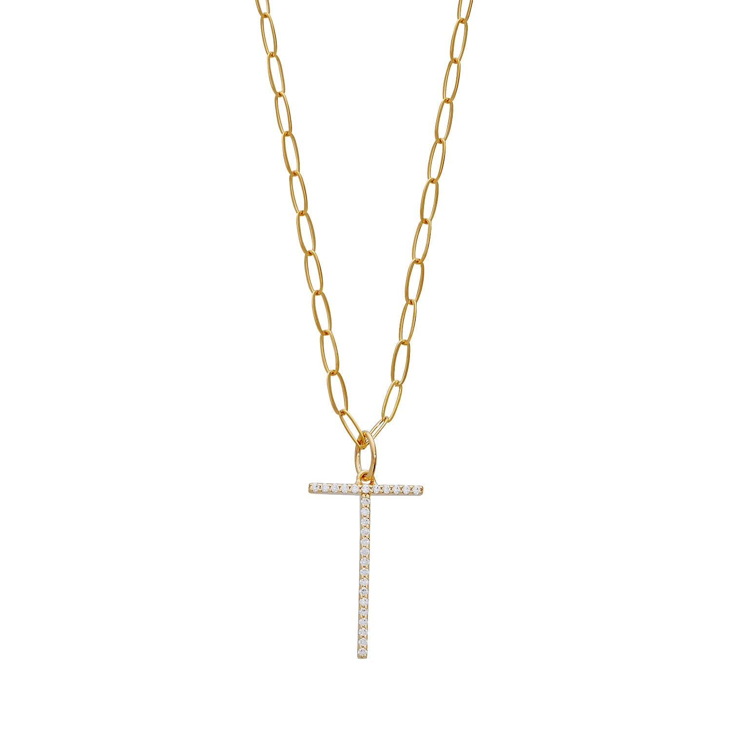 Pavé Elongated Initial Necklace