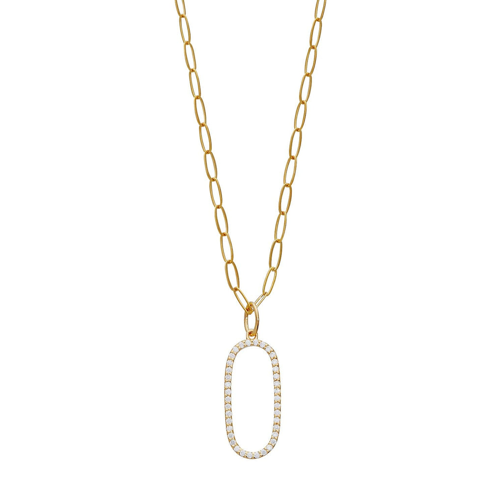 Pavé Elongated Number Necklace