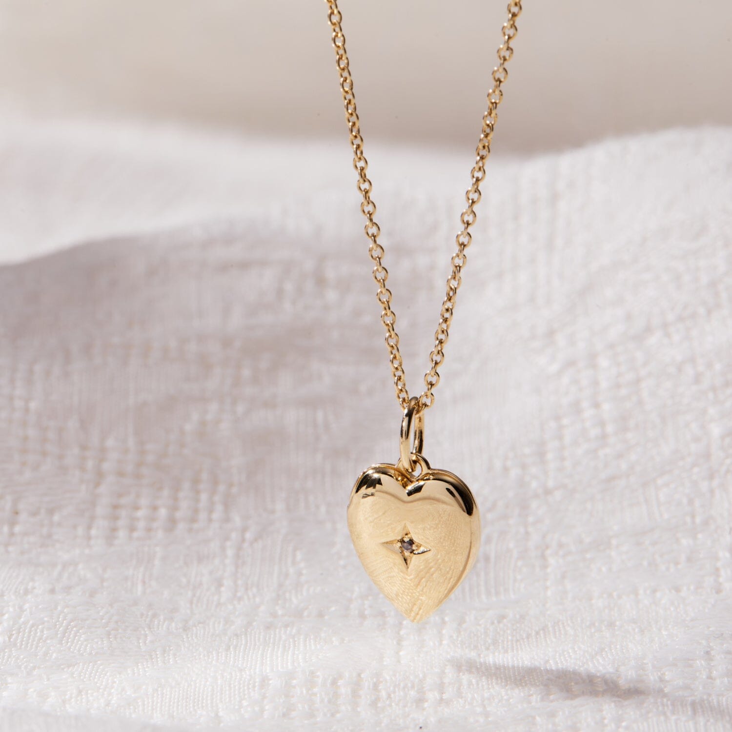 14k Gold Heart Mini Locket Necklace | Tiny Tags